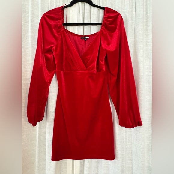 NWOT Fashion Nova Bold Red Mini Dress - Picture 3 of 5